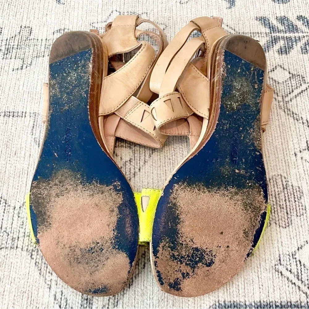 Rebecca Minkoff Nude Tan Gladiator Neon Aztec Sandals size 6 - Picture 4 of 4